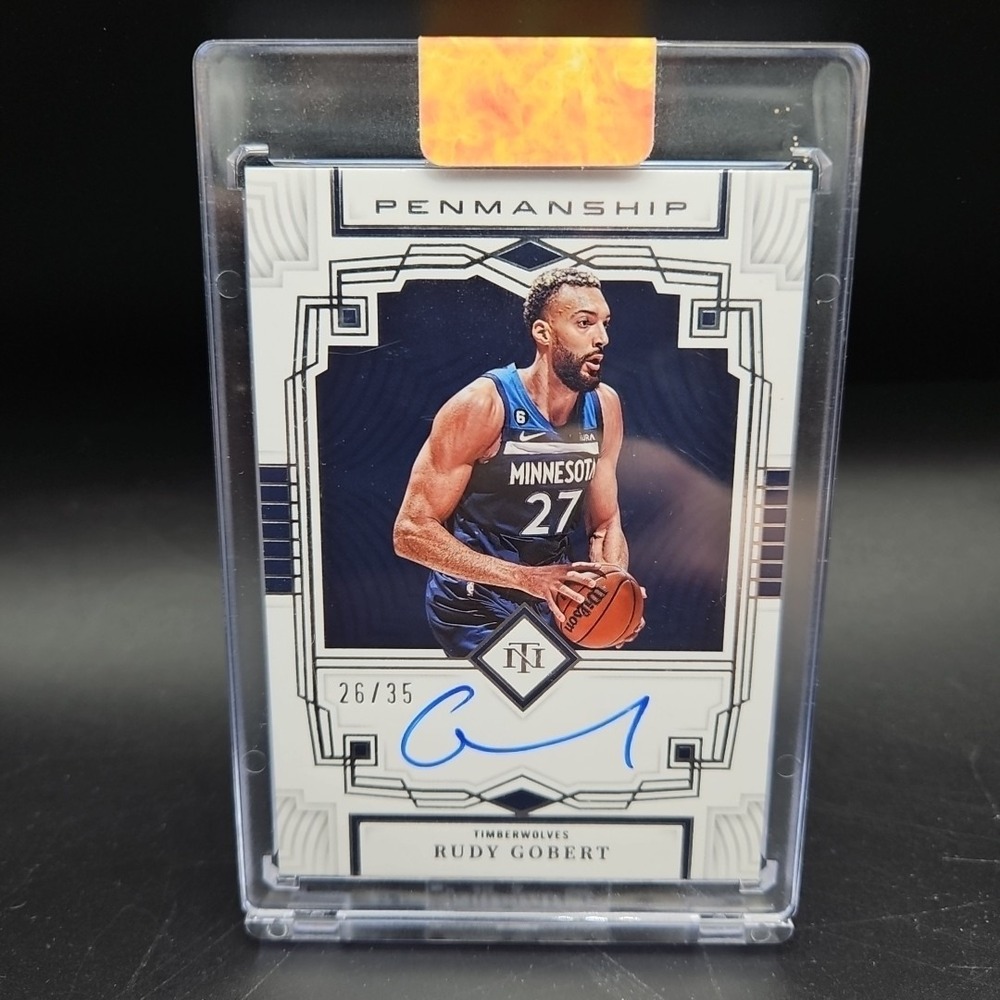 Rudy Gobert Panini Penmanship PS-RGB Autographed 26/35 Basketball Card Mint